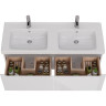 Тумба LEMARK BUNO MINI 125 см под 2 раковины, подвесная, 2 ящика, белый глянец LM05BM125T